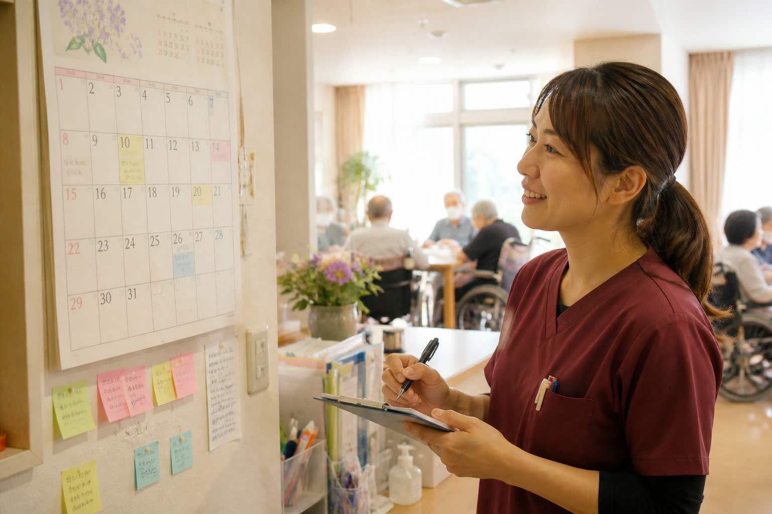 施設の予定を確認する場面のイメージ